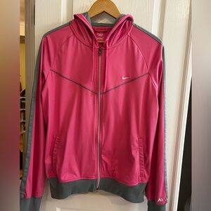 Nike pink and grey sportswear zip-up hoodie size XL #retrosportswear